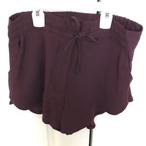 H&M Maroon Drawstring Shorts